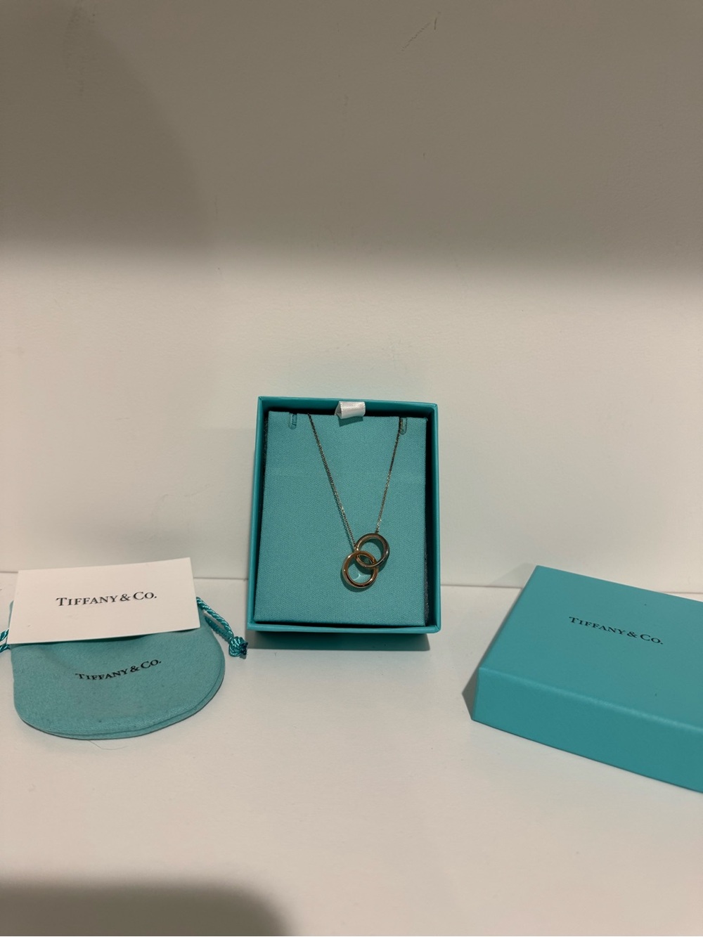 Tiffany & Co. Two-Tone Interlocking Circle Necklace — Silver & Gold